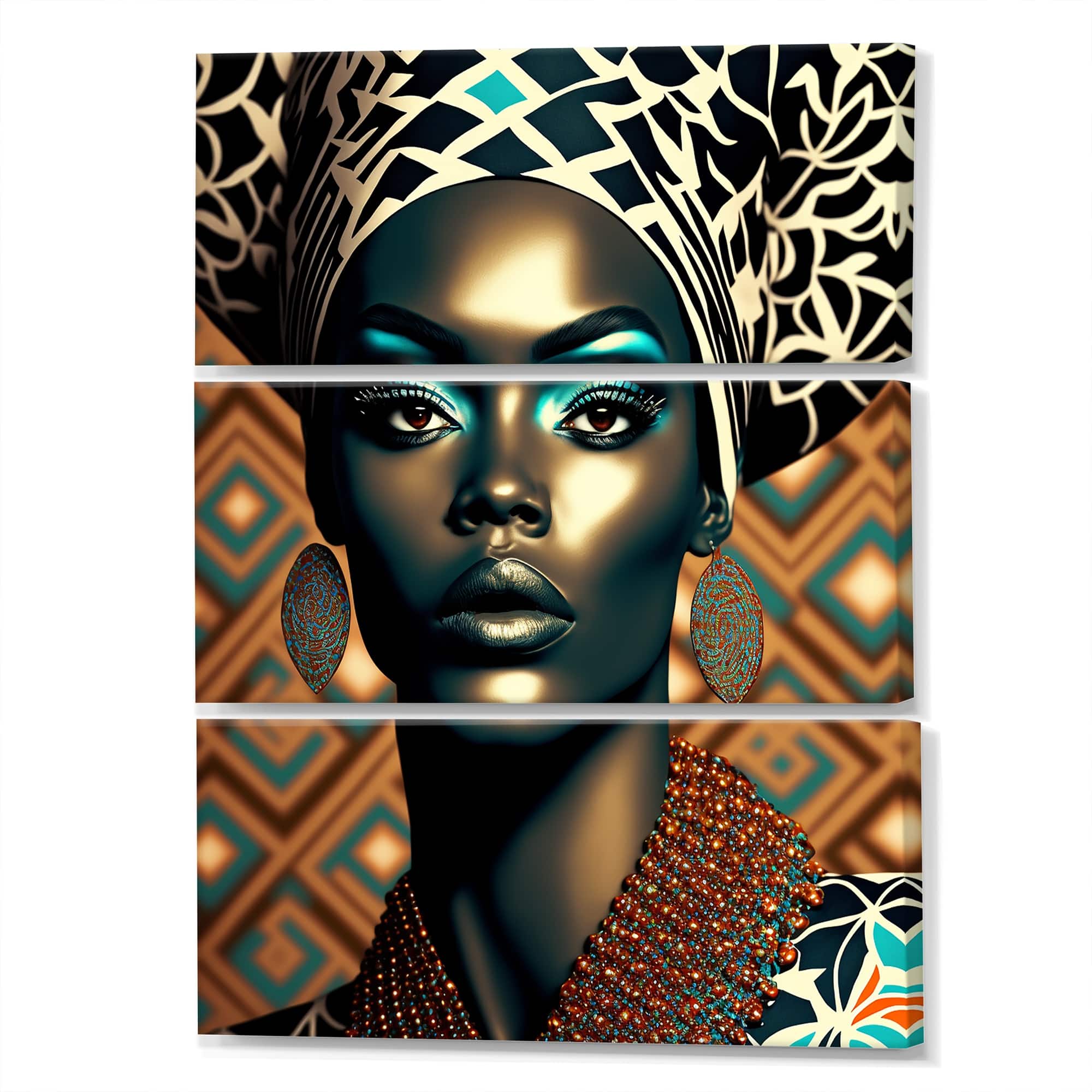 Designart "Portrait Of Glamorous African Lady VI" African American